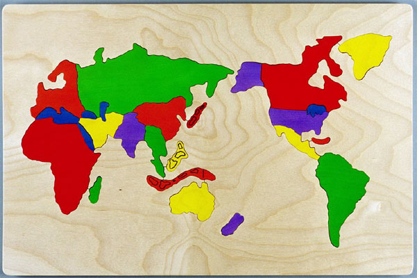 World Puzzle - View larger image · Wooden Map 